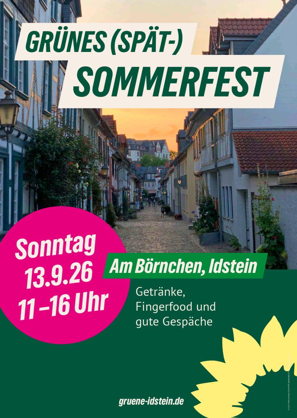 Foto der Borngasse im Abendlicht, Daten des Sommerfests
